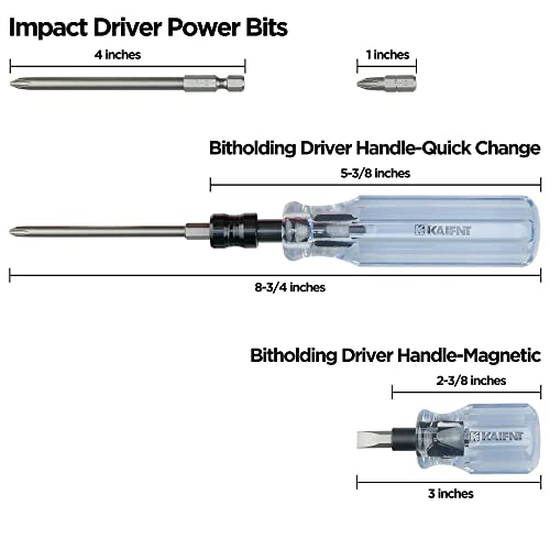 Kaifnt K460 Impact Screwdriving Bit Set With Acetate Handles, 4-Inch Power Bits, Quick-Change Screwdrivers, 60-Piece #TOP3