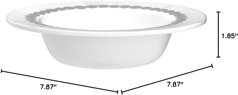 MARIMEKKO Oiva Siirtolapuutarha Deep Dinner Plate — Refine Your Kitchen Décor with Our Iconic White Stoneware — Stylish Pasta Bowls with Rim to Elevate Your Dining Experience (8”/8.8 oz)