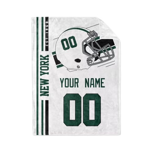 Image of New York J Throw Blanket Custom Name and Number Personalized Gifts for Men and Women