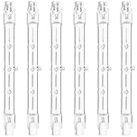 Haraqi 6 Pack Dimmable 230W R7s Halogen Bulbs 118mm 2700K Warm White 220-240V Security Light Bulbs J-Type Linear Light Bulbs, for Work Light, Ceiling Lights, Floodlight, Landscape Lighting