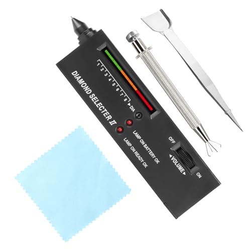 High Accuracy Precious Metal Tester, Diamond Tester Pen Professional, Diamond Detector for Novice and Expert, Jewelry Tester, Silver Polishing Cloths, Gemstone Claw, Stainless Steel Tweezers