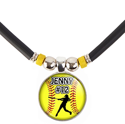 Softball Silver Short Pendant Necklace