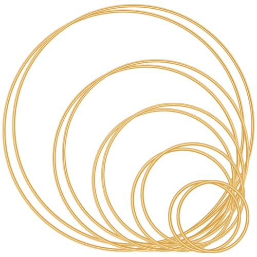 10PCS Dream Catcher Rings Metal Craft Hoops Wedding Wreath DIY for Dream Catcher and Crafts Centerpiece Table Decorations (2 Inch/3 Inch/4 Inch/5 Inch/6 Inch)