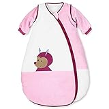 Sterntaler Schlafsack für Kleinkinder, Abnehmbare Ärmel, Wärmeregulierung, Reißverschluss, Größe: 110, Katharina, Weiß/Rosa