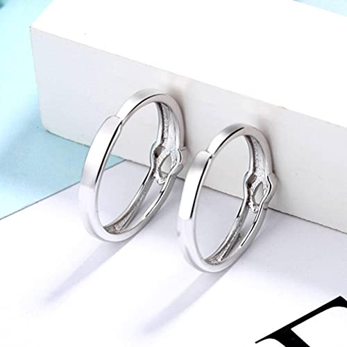 Bague couple en argent S925 le cadeau romantique idéal avec taille réglable