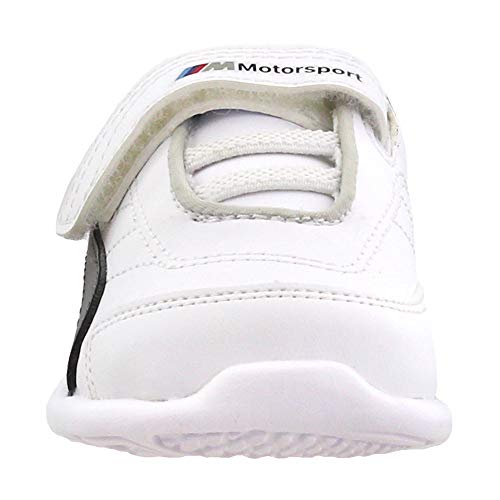 PUMA Puma Baby BMW M Motorsport Kart Cat III Hook and Loop Sneaker, White-Smoked Pearl, 6 US Unisex Infant