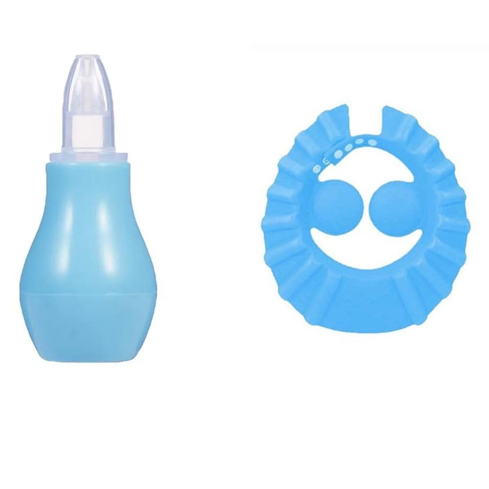 Baby Bath & Nasal Hygiene Combo Set | Shower Cap & Nose Cleaner | Safe, Easy-to-Use & Gentle Care Essentials for Newborns, Infants & Toddlers-image-0