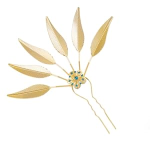 Lureme Thai Ethnic Hairpieces Alloy Leaf Hairpin with Rhinestones Hair Accessories for Women(hb000015-3)