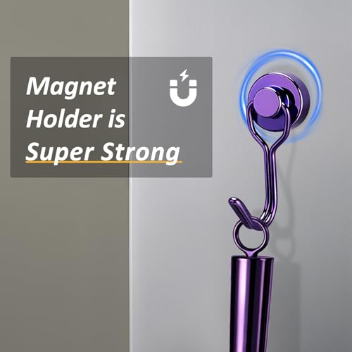 Image of Juome 6oz Stainless Steel Ice Scoop for Freezer with Magnetic Holder, Metal Ice Scoop for Ice Machine, Small Ice Cube Scooper for Freezer Bin for Ge Profile Opal 2.0 Nugget Ice Maker (Purple)
