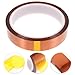 Beaupretty Heat Resistant Polyimide Tape 300℃ High Temperature Electrical Insulation Tape 20mm X 33m for Industrial Electronics