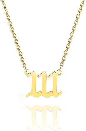 SUMMER LOVE Stainless Steel Jewelry Angel Number Necklace for Women 111 222 333 444 555 666 777 888 999 Choker Necklace Christmas Gift