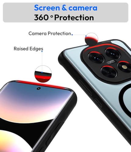 Image of KAPAVER Essential Case for Redmi Note 15 / Poco M8 MagSafe, Magnetic | Redmi Note 15 / Poco M8 Back Cover (Mag-X Black)