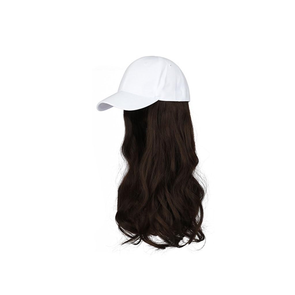 GSOUL Hat with Hair Wig Hat Long Curly Fashionable Cap High Temperature Hair Adjustable for Women