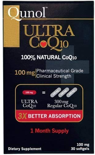 Qunol Ultra CoQ10-100% Soluble Coq10 100mg - 3X Better Absorption Coenzyme Q10-30 Softgels (Pack of 3) 90 Day Supply