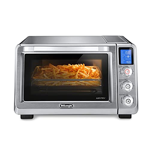 DeLonghi-EO241264M-10-in-1-Digital-AirFryer-True-Convection-Toaster-Oven-with-internal-light-Grills-Broils-Bakes-Roasts-Reheats-preset-for-Cookie-Pizza-1800-Watts-Stainless-Steel-XL-24L