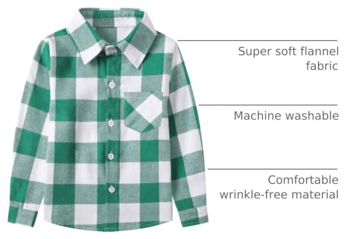 Image of SANGTREE Women and Girls Long Sleeve Flannel Casual Button Down Plaid Shirt