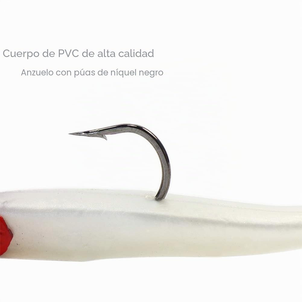 Conjunto de 10 peces de goma de 11 cm, 18.5 g, para la pesca de peces depredadores