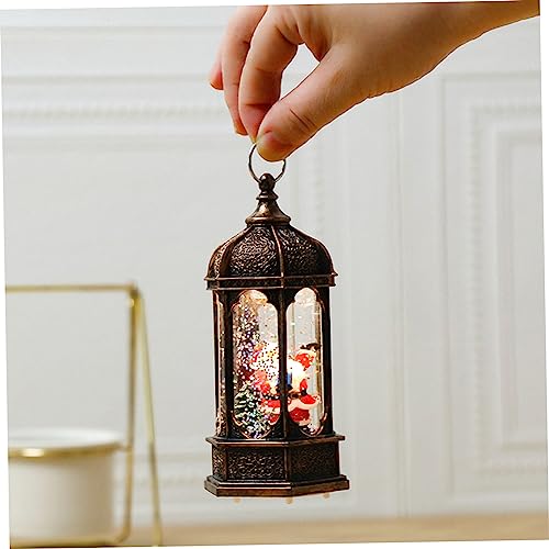 Lámpara hexagonal de Navidad tipo linterna de plástico con luces LED decorativas 7