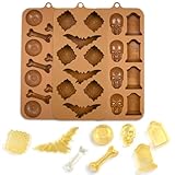 3 moldes de silicona para hornear de Halloween, fantasma, calabaza, murciélago, esqueleto, caramelo, chocolate, para festivales de Navidad, fiestas, molde de silicona para hornear