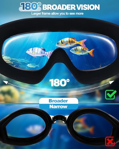 Image of Swim Goggles 2 Pack, Wide View Anti Fog&UV Swimming Goggles for Audlt, No Leak Pool Beach Essentials for Men Women