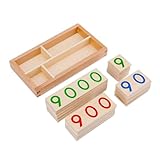 Wooden Zahlenkarten mit Box - Lernkarten für Kinder, Kindergarten, Zuhause, Schule, Klassenzimmer, Auto-Trips, Spielzimmer, Geburtstag, Feiertage, Heimschulen