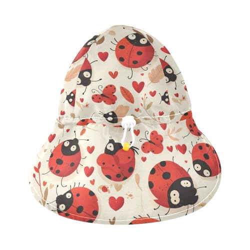 Infant Toddler & Kids Beach Hat Baby Boys' Hat Baby Girls UPF 50+ Large Brim Beach Essentials Happy Heart Distinctive3