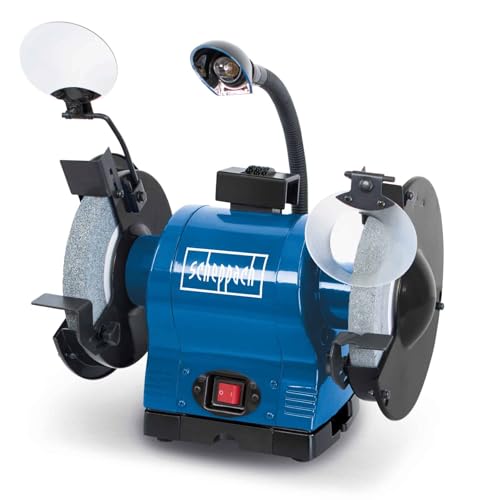 Scheppach Touret à 2 Meules BG200 | 4903105901-9930 | 550W | Meules Ø200 mm | Grain 36 et Grain 60...