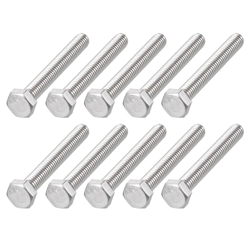 Image of METALLIXITY Hex Head Bolts (5 /16-18 x 2-1 /2 inch) 15Pcs, 304 Stainless Steel 18-8, Fully Threaded, External Hex Drive, Plain Finish, Hex Head Screw Bolt, Silver