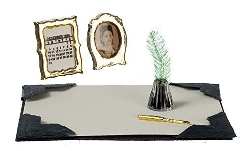 Melody Jane Dolls House Desk Blotter & Accessories Miniature Chrysnbon Study Set