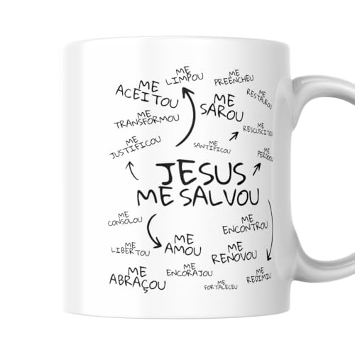 Caneca Porcelana Religiosa Jesus Me Salvou
