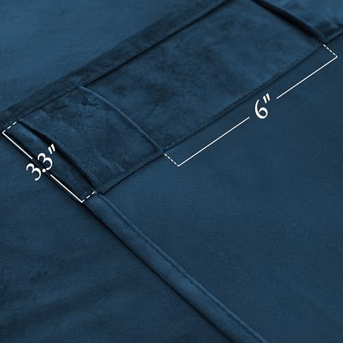 KGORGE Navy Blue Velvet Curtains 120 inches 2 Panels, Velvet Blackout Curtains for Bedroom Living Room, Soft Darkening Thermal Insulating Window Drapes, Back Tab Rod Pocket, W 52 x L 120 by KGORGE - Image 5