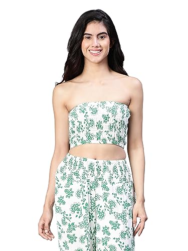 Image of oxolloxo Women Floral Print Bustier Crop Top