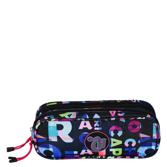 Estojo 2 Compartimentos Capricho Party - Preto