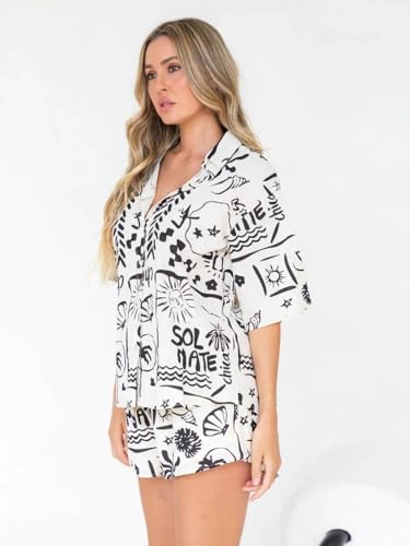 Image of Leriya Fashion Women's Rayon Co-ord Set Stylish | Summer Night Suit For Women | Paisley Printed Pyjama Set For Woman Travel Beach & Holiday Look | Trendy Top & Shorts for Summer Days Vacation
