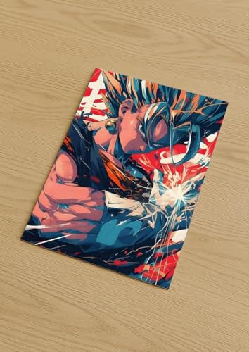 Image of NIJUKA Anime Printed A4 Size Metal sheet Poster For Home And Room Decoration | For Anime Art Fans Boys And Girls (Vegeto Poster)