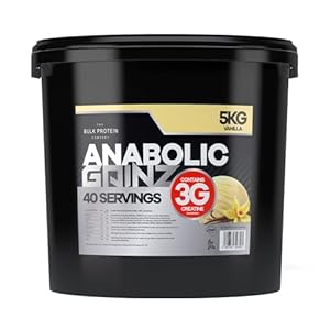 Anabolic Gainz 5kg – Mass Gainer – 30g Protein Powder – Contains 3g Creatine Per Serving – Post Workout Recovery Fuel to Build Lean Muscle – 40 Servings – GMP Certified – TBPC (Vanilla)