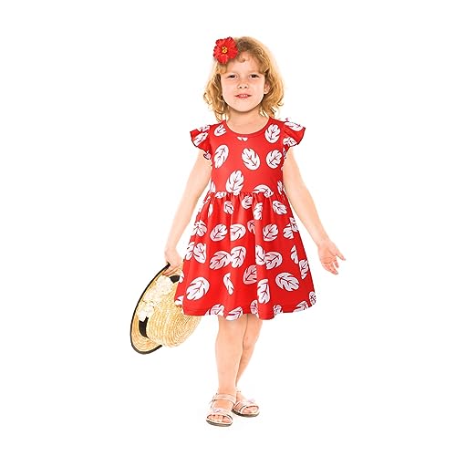 Carkno Little Girls Costume Dress with 4 Inch Hawaiian Red Flower Hair Clip by Carkno - Used condition - Image 6