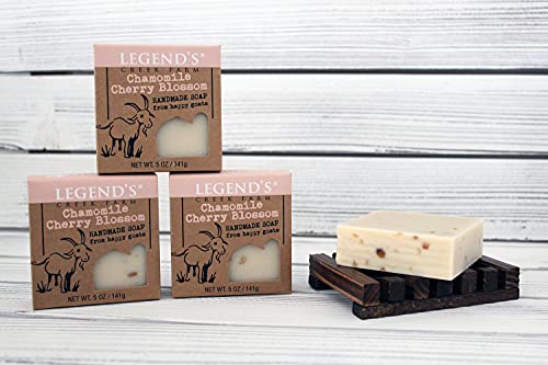 Legend's Creek Farm Goat Milk Soap, Moisturizing Cleansing Bar For Hands And Body, Creamy Lather And Nourishing, Gentle For Sensitive Skin, Handmade In Usa (Chamomile Cherry Blossom, Single) #TOP2