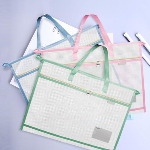 Image of 3 Pcs Portable Project Bags,Sew Project Bag,Quilt Project Bags,Craft Organizer Storage Bag,Craft Bag Organizer Tote with Zipper and Double Pockets