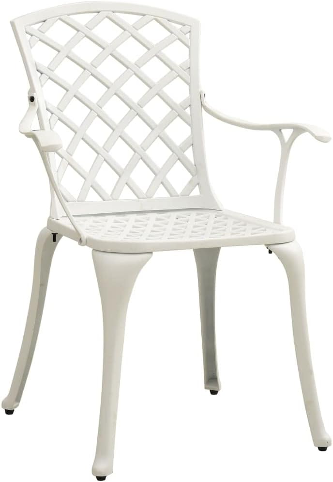 3 Piece Bistro Set,Balcony Furniture,Patio Chairs,Outdoor Table Chairs,Afternoon Tea Suit,Patio Furniture Set,Perfect for Patio, Garden, Porch,Family Room,Sitting Area,Cast Aluminum White