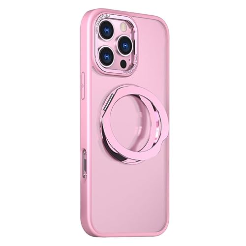 TRIPLE RIVER�EFor iPhone16 Pro Max �P�[�X �J�o�[ ��̌^�����O�t�� �w�ʔ����� Qi�[�d ���C�����X�[�d �Ή� �X�^���h�@�\ iPhone (�s���N)