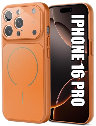 Image of SHINESTAR iPhone 16 Pro Case - Premium Shockproof Protective Cover, Wireless Charging Compatible, Slim & Durable Luxury Back Cover with Camera Protection (Orange)