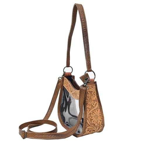 American Darling Clear Bag Hand Tooled Genuine Leather Western Women Bag Handbag Purse | Clear Bag for Women | Cute Clear Bag | Clear Purse