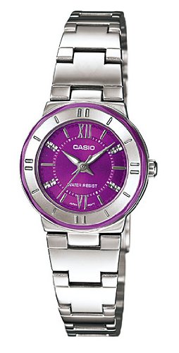 Casio #LTP1368D-6A Women's Standard Analog Stainless Steel Purple Dial Watch