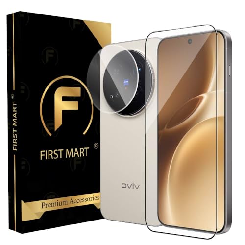 Image of FIRST MART Military-Grade Tempered Glass for Vivo X300 Pro With Clear Camera Lens Protector & Installation Kit | Edge to Edge Coverage, Case Friendly, Anti-Scratch | Crystal Clear