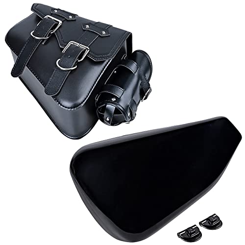 Astra Depot Glossy Black Left Side Battery Cover + LH Saddlebag Pannier Storage Compatible with 2014-2022 Harley Sportster XL883 XL1200