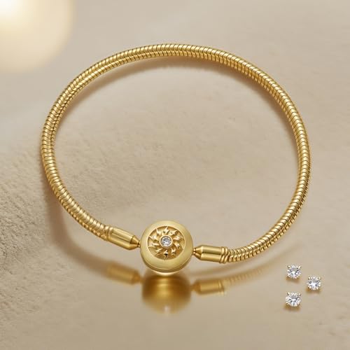 925 Sterling Silver Bracelets for Women, Snake Chain Charm Bracelet Fully Compatible with Pandora Charms, Non Tarnish Jewelry Gifts, Fits Any Charm Gift for Women2