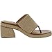 Franco Sarto SARTO Womens Ferrara Heeled Thong Sandal Natural Beige Raffia 7.5 M