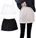 MYDUOLIA Cotton Mini Skirt Shirt Extender for Women Layering Fake Tank Hemline Black White 2PCS 4XL/5XL