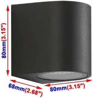 5W Semi-Circle Wall Sconces Outdoor Porch Down Gate Door Light Black Finish Warm White